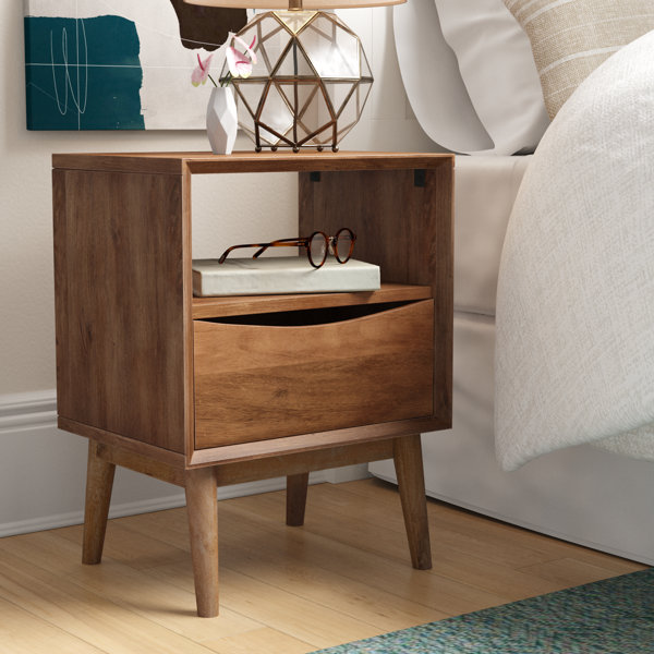 Lafever 1 drawer solid wood nightstand mercury row discount